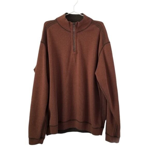 Tommy Bahama Flipshort Reversible Brown Sweater - Picture 2 of 12